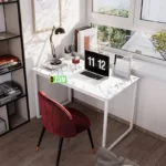 white marble desk