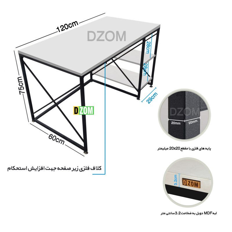 میز اداری دیزم مدل TLD-6-120-4