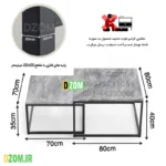 میز جلو مبلی اداری دیزم مدل OF_H100_80_GR مجموعه دو عددی - تصویر 2
