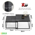 میز اداری جلو مبلی دیزم مدل OF_H100_80_B مجموعه دو عددی - تصویر 2
