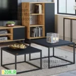 میز اداری جلو مبلی دیزم مدل OF_H100_80_B مجموعه دو عددی