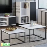 میز جلو مبلی اداری دیزم مدل OF_H100_80_W مجموعه دو عددی