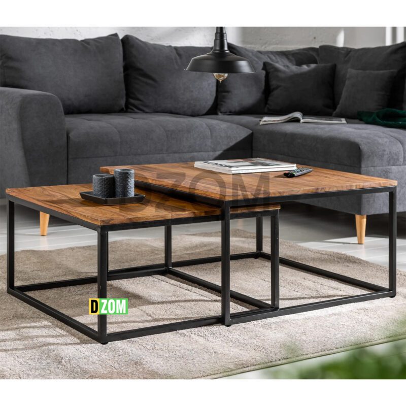 میز پذیرایی دیزم مدل CO_H100_80_BRN بسته 2 عددی