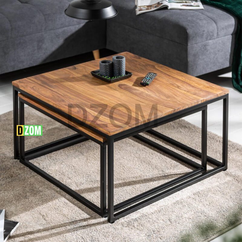 میز پذیرایی دیزم مدل CO_H100_80_BRN بسته 2 عددی