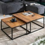 میز پذیرایی دیزم مدل CO_H100_80_BRN بسته 2 عددی