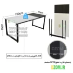 میز تحریر دیزم مدل مونتاژی WD_asm_150×70_Di - تصویر 7