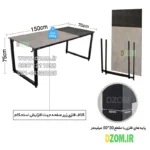 میز مدیریت دیزم مدل مونتاژی TLD_asm_150×70_Di - تصویر 7