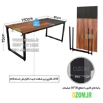 میز تحریر دیزم مدل مونتاژی WD_asm_150×80_Di - تصویر 7
