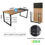میز تحریر دیزم مدل مونتاژی WD_asm_150×60_Di - تصویر 7