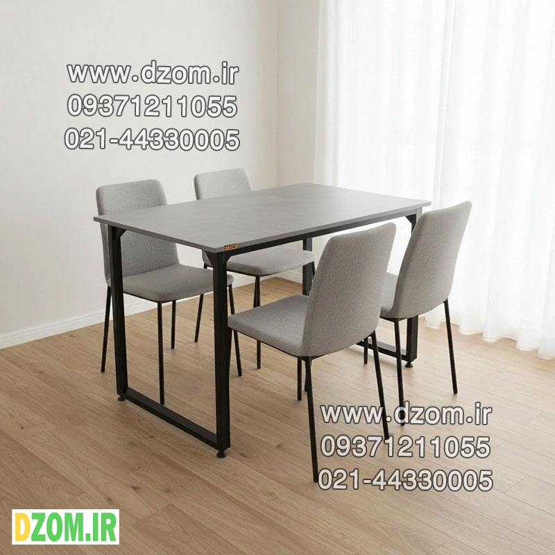 1200000t میز ناهارخوری چهار نفره دیزم مدل مونتاژی LNC_asm_120×90_GR (بدون صندلی) - تصویر 1