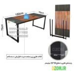 میز تحریر دیزم مدل مونتاژی WD_asm_160×70_Tri - تصویر 7