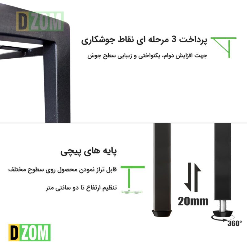 میز تحریر دیزم مدل WD_asm_150×70_Tri_BALIGHT