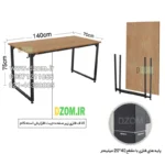 میز اداری دیزم مدل مونتاژی TLD_asm_140×70 - تصویر 4