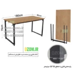 میز تحریر دیزم مدل مونتاژی WD_asm_180×90 - تصویر 3