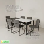 میز ناهارخوری شش نفره دیزم مدل مونتاژی LNC_asm_150×80_Di (بدون صندلی)