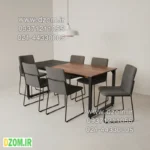 میز ناهارخوری شش نفره دیزم مدل مونتاژی LNC_asm_150×90_Di (بدون صندلی)
