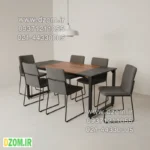 میز ناهارخوری دیزم مدل مونتاژی LNC_asm_150×80_Tri (بدون صندلی)