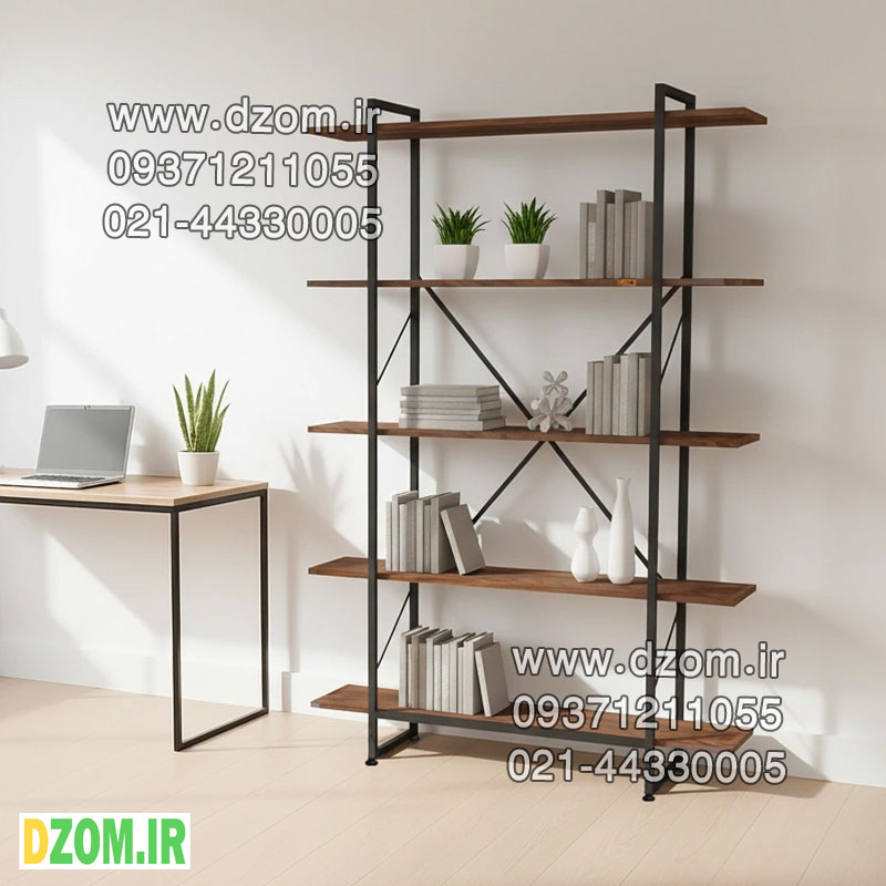 درستتتت کتابخانه پنج طبقه دیزم مدل مونتاژی LIB_120180_BRN - تصویر 1