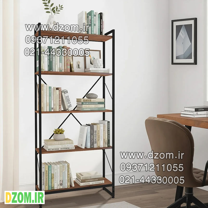درستتتتت کتابخانه پنج طبقه دیزم مدل مونتاژی LIB_80×180_BRN - تصویر 1