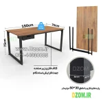میز اداری دیزم مدل مونتاژی TLD_dwr_150×70 - تصویر 6