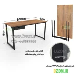 میز کامپیوتر دیزم مدل مونتاژی TLD_dwr_140×60 - تصویر 6